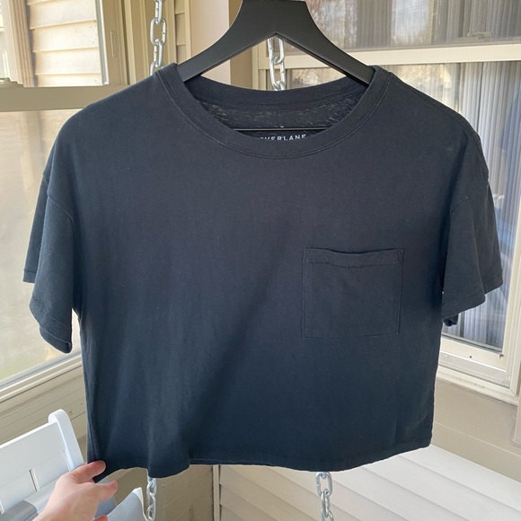 Everlane Tops - Everlane, Re-Cotton, Cropped, Pocket Tee in Black!
